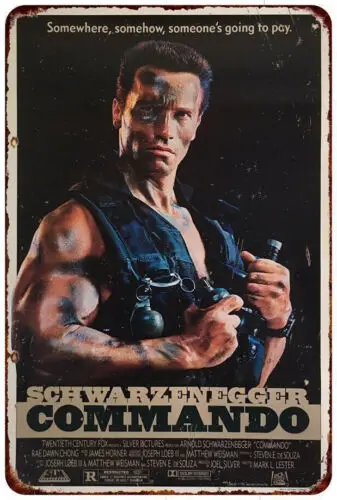 COMMANDO Arnold Schwarzenegger Movie Poster vintage LOOK Reproduction metal sign
COMMANDO Arnold Schwarzenegger Movie Poster vintage LOOK Reproduction metal sign