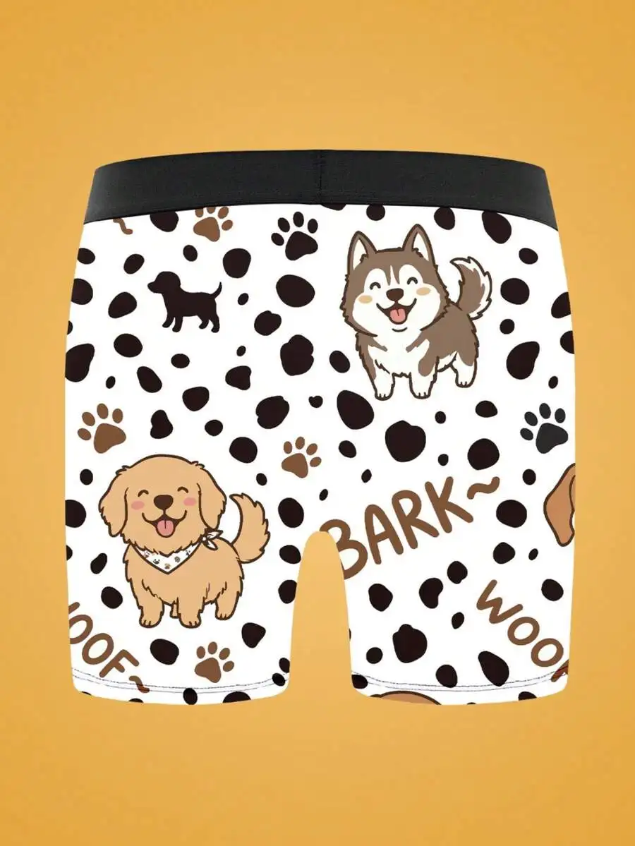 Mens Cartoon Dog Print Boxer Shorts With Paw Patterns
Mens Cartoon Dog Print Boxer Shorts With Paw Patterns