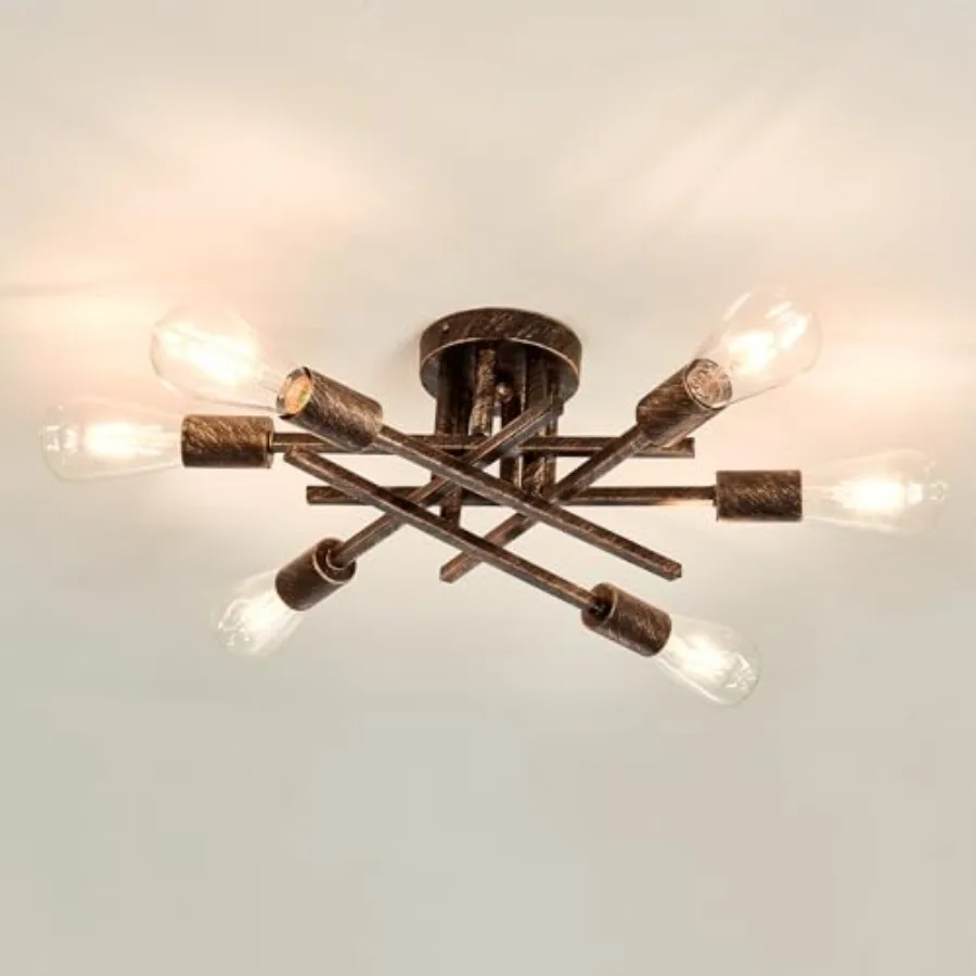 6-Lights Semi Flush Mount Ceiling Light Fixture Vintage Modern Matte Sputnik Chandelier Farmhouse Ceiling Lamp for Kitchen Bedr
6-Lights Semi Flush Mount Ceiling Light Fixture Vintage Modern Matte Sputnik Chandelier Farmhouse Ceiling Lamp for Kitchen Bedr