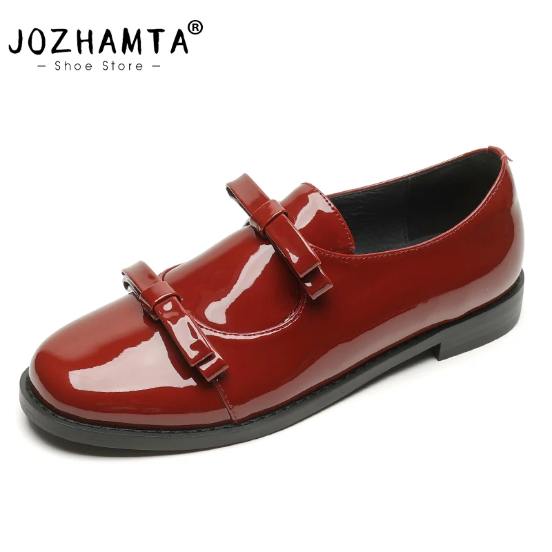 JOZHAMTA Genuine Leather Women Casual Flats Loafers Shoes Classic Bow Low Heels Shoes Vintage Party Office Lady Dress Size 34-40
JOZHAMTA Genuine Leather Women Casual Flats Loafers Shoes Classic Bow Low Heels Shoes Vintage Party Office Lady Dress Size 34-40