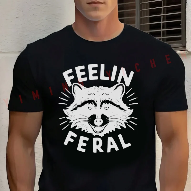 Men's Summer Cotton T-shirt Cute Raccoon Feelin Feral Design Motorcycle Tee Casual Short-sleeve Motorbike Cycling Top
Men's Summer Cotton T-shirt Cute Raccoon Feelin Feral Design Motorcycle Tee Casual Short-sleeve Motorbike Cycling Top