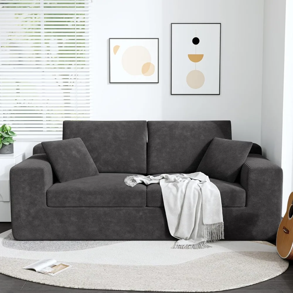 78" Modern Loveseat Sofa in a Box - Corduroy Deep Seat Couch, No Assembly Required, Space-Saving Design for Compact Livi
78" Modern Loveseat Sofa in a Box - Corduroy Deep Seat Couch, No Assembly Required, Space-Saving Design for Compact Livi