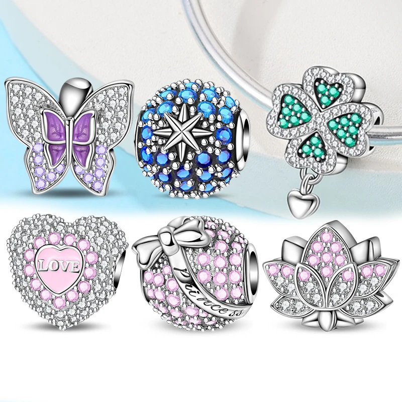 Original 925 Sterling Silver Shiny Zircon Charms Four-leaf Clover Flower Beads Fit 3mm Bracelet DIY For Women Fine Jewelry Gift
Original 925 Sterling Silver Shiny Zircon Charms Four-leaf Clover Flower Beads Fit 3mm Bracelet DIY For Women Fine Jewelry Gift