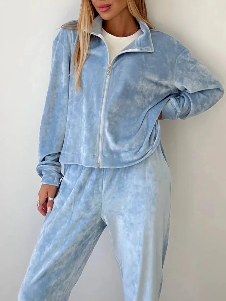 Stand Collar Short Coats Two Pieces Outfit, Autumn Winter Loungewear Long Sleeve Fashion Matching Set, Women Elastic Waist Suits
Stand Collar Short Coats Two Pieces Outfit, Autumn Winter Loungewear Long Sleeve Fashion Matching Set, Women Elastic Waist Suits
