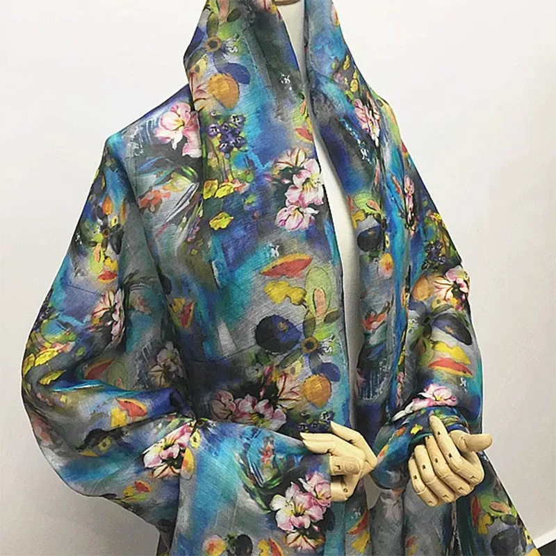 1 meter 60% Mulberry Silk 40% Linen 12 momme Silk Fabric Colorful Floral Printed 140cm 55" wide by the yard XL417
1 meter 60% Mulberry Silk 40% Linen 12 momme Silk Fabric Colorful Floral Printed 140cm 55" wide by the yard XL417
