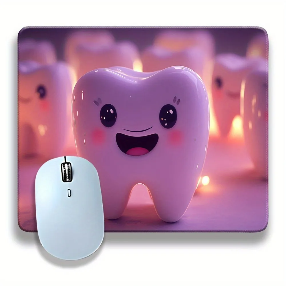 Toothed pattern mousepad for computer desktop decoration, made of rubber material, washable and anti-slip, suitable for home use 
Toothed pattern mousepad for computer desktop decoration, made of rubber material, washable and anti-slip, suitable for home use