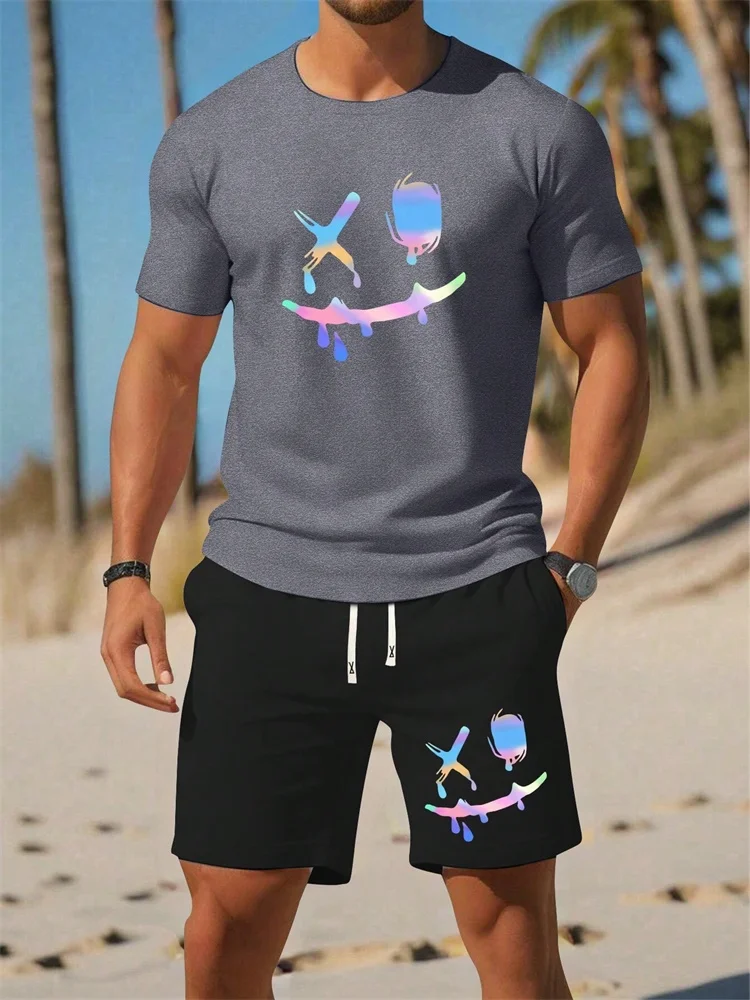 The 2025 Summer Casual Men's Set J Gradient Creative Graffiti Print Street Fashion Outfit Is Breathable And Comfortable
The 2025 Summer Casual Men's Set J Gradient Creative Graffiti Print Street Fashion Outfit Is Breathable And Comfortable