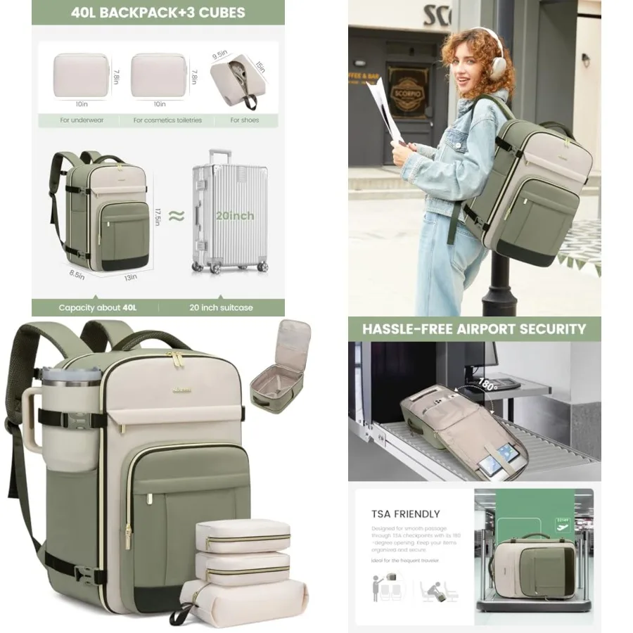 40L Travel Backpack for Women and Men - 17.3 Inch Carry On Backpack and Personal Item Backpack for Airlines, Spacious and Durab
40L Travel Backpack for Women and Men - 17.3 Inch Carry On Backpack and Personal Item Backpack for Airlines, Spacious and Durab