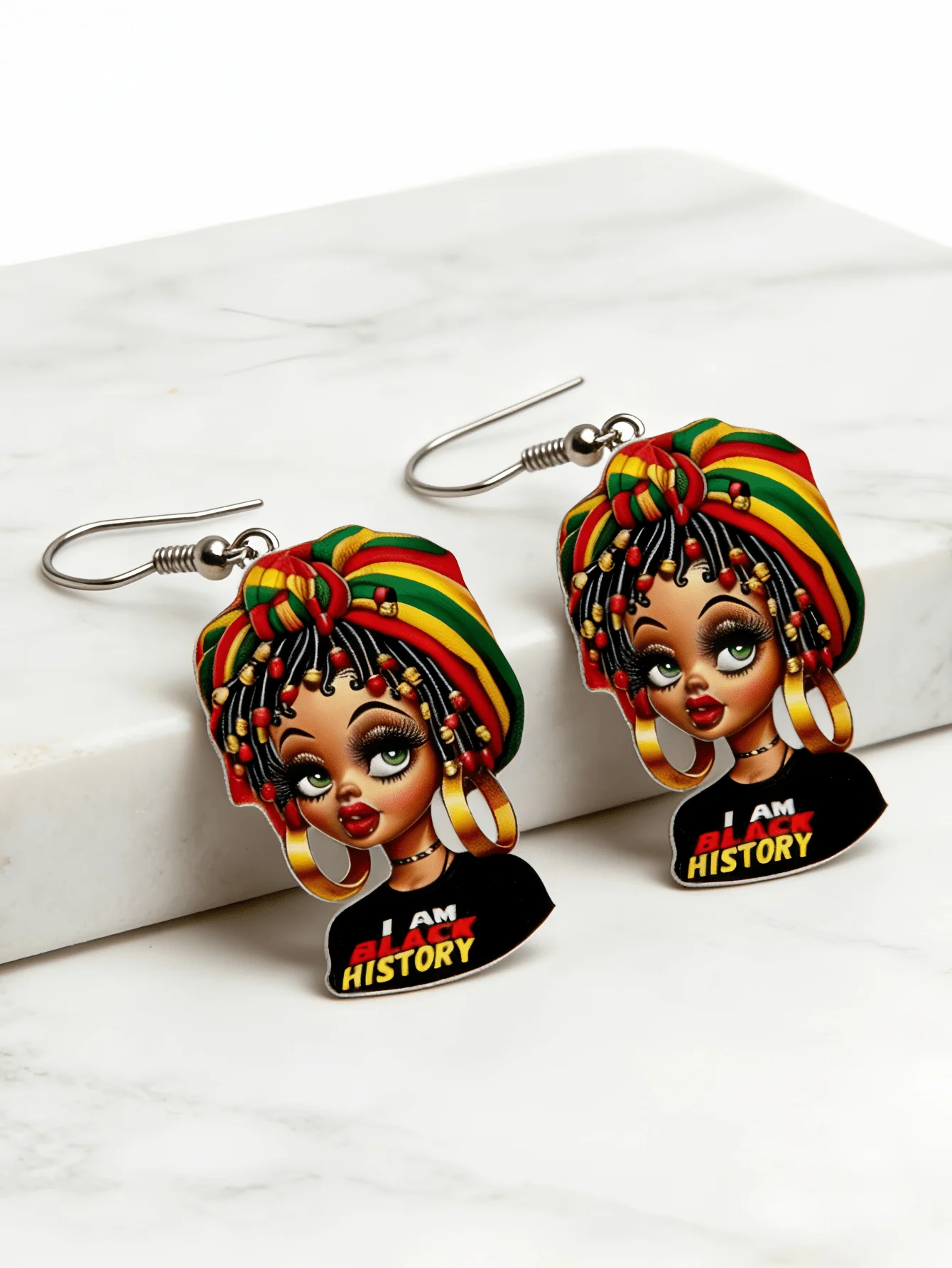 I Am Black History Themed Acrylic Dangle Earrings, Stainless Steel Hooks, Lightweight Fashion Jewelry For Daily Wear And
I Am Black History Themed Acrylic Dangle Earrings, Stainless Steel Hooks, Lightweight Fashion Jewelry For Daily Wear And