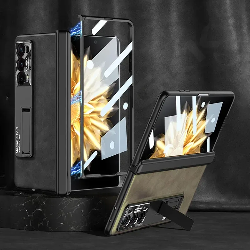 Кожаный чехол для Huawei Honor Magic V2, чехол с магнитной петлей, защитный кронштейн на 360 градусов, жесткий роскошный матовый чехол Honor MagicV2 
Кожаный чехол для Huawei Honor Magic V2, чехол с магнитной петлей, защитный кронштейн на 360 градусов, жесткий роскошный матовый чехол Honor MagicV2