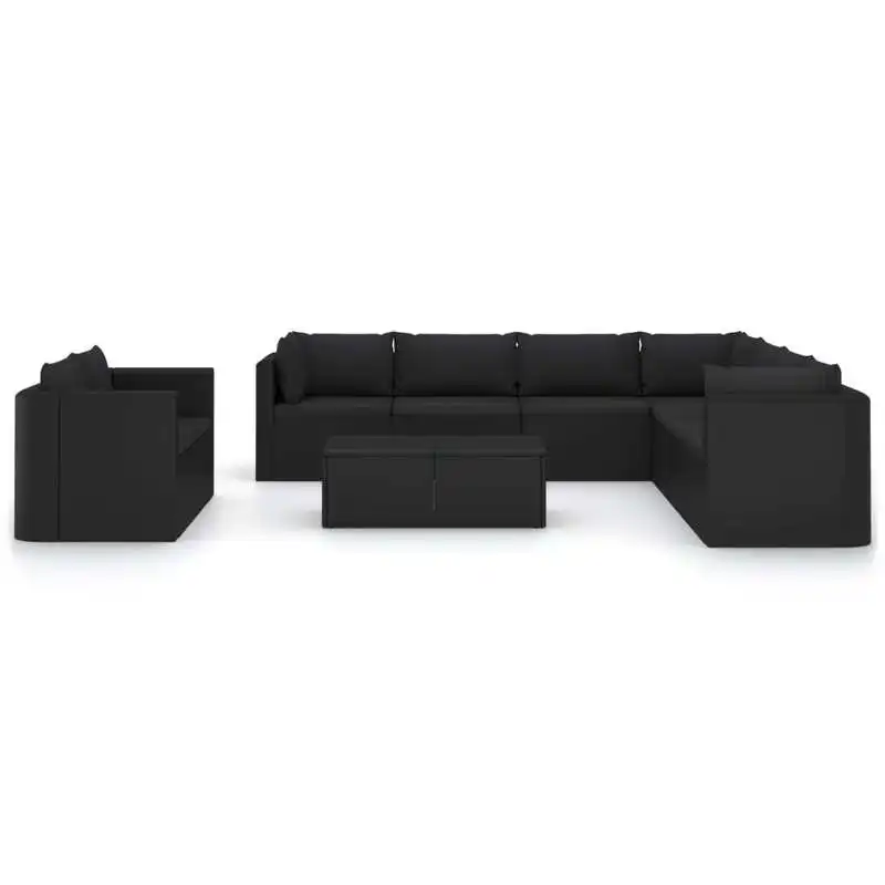 Garden Lounge Set Black Poly Rattan, Powder-Coated Steel Large
Garden Lounge Set Black Poly Rattan, Powder-Coated Steel Large
