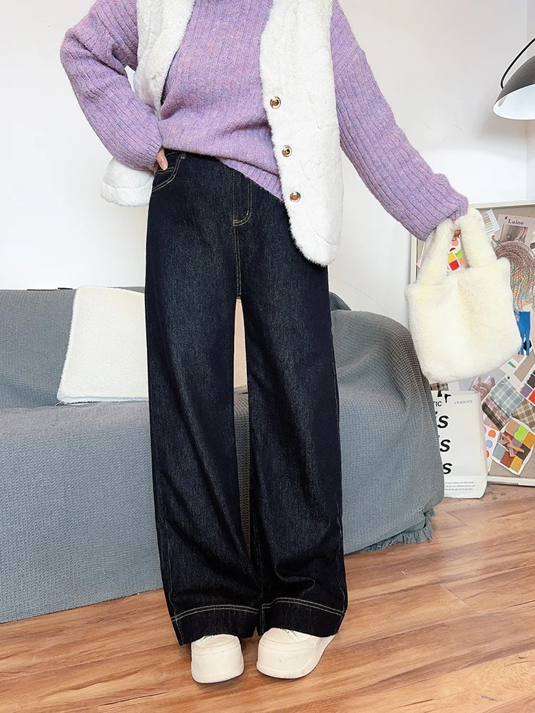 Джинсы с высокой талией, на флисовой подкладке, с рваным краем, широкие прямые штанины, для полных женщин, осень-зима, новые, винтажные, хлопковые
Джинсы с высокой талией, на флисовой подкладке, с рваным краем, широкие прямые штанины, для полных женщин, осень-зима, новые, винтажные, хлопковые