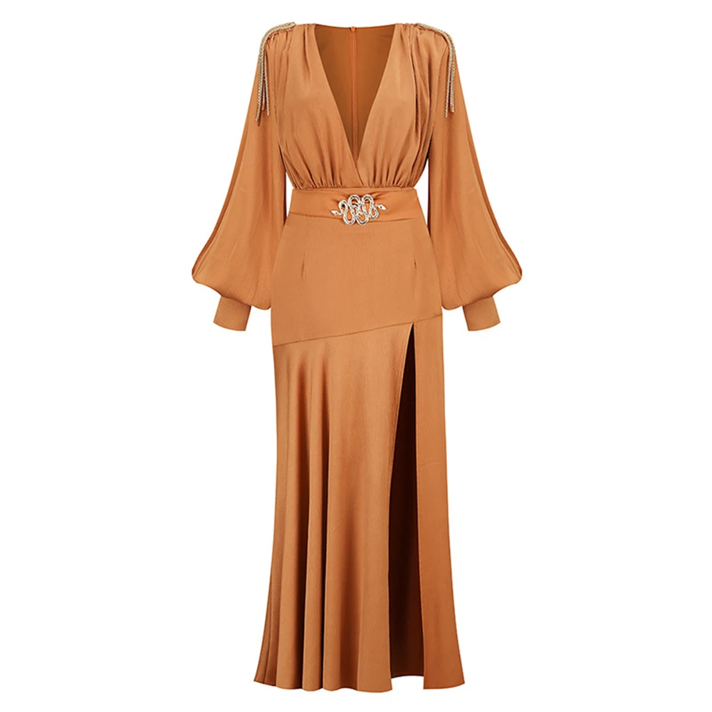 New Women Sexy V Neck Pleated Lantern Sleeves Long Dress with Elegant Celebrity Party Dress Dress Nightgown-GZDL066
New Women Sexy V Neck Pleated Lantern Sleeves Long Dress with Elegant Celebrity Party Dress Dress Nightgown-GZDL066