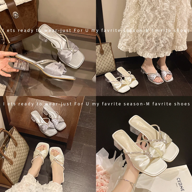 Women's Satin Square Toe Mules Rhinestone Strap Clear Block Heel Slide Sandals Elegant Summer Outdoor Dress Party Shoes
Women's Satin Square Toe Mules Rhinestone Strap Clear Block Heel Slide Sandals Elegant Summer Outdoor Dress Party Shoes