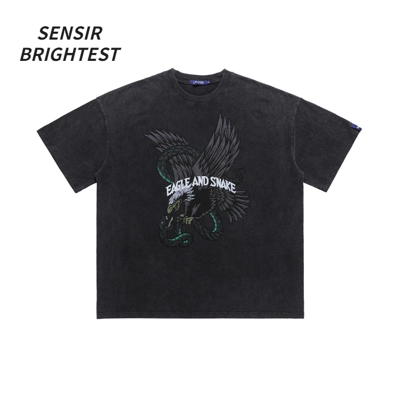 23 Years Summer American Retro Wash Water Do Old Lightning Print Shoulder Loose Version Couple T-shirt Men
23 Years Summer American Retro Wash Water Do Old Lightning Print Shoulder Loose Version Couple T-shirt Men