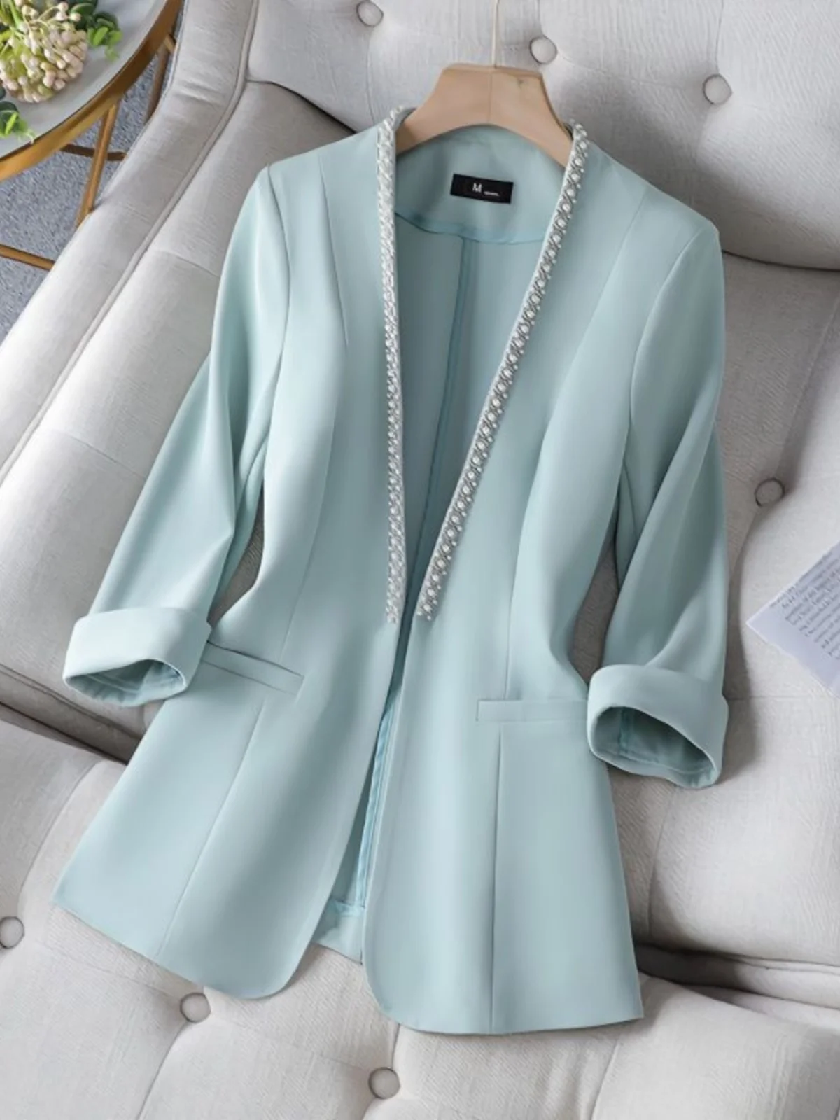 Elegant Unbuttoned -Suit Jacket for Women Fashionable Versatile Simple Design Spring Autumn New Style Ladies' Top
Elegant Unbuttoned -Suit Jacket for Women Fashionable Versatile Simple Design Spring Autumn New Style Ladies' Top