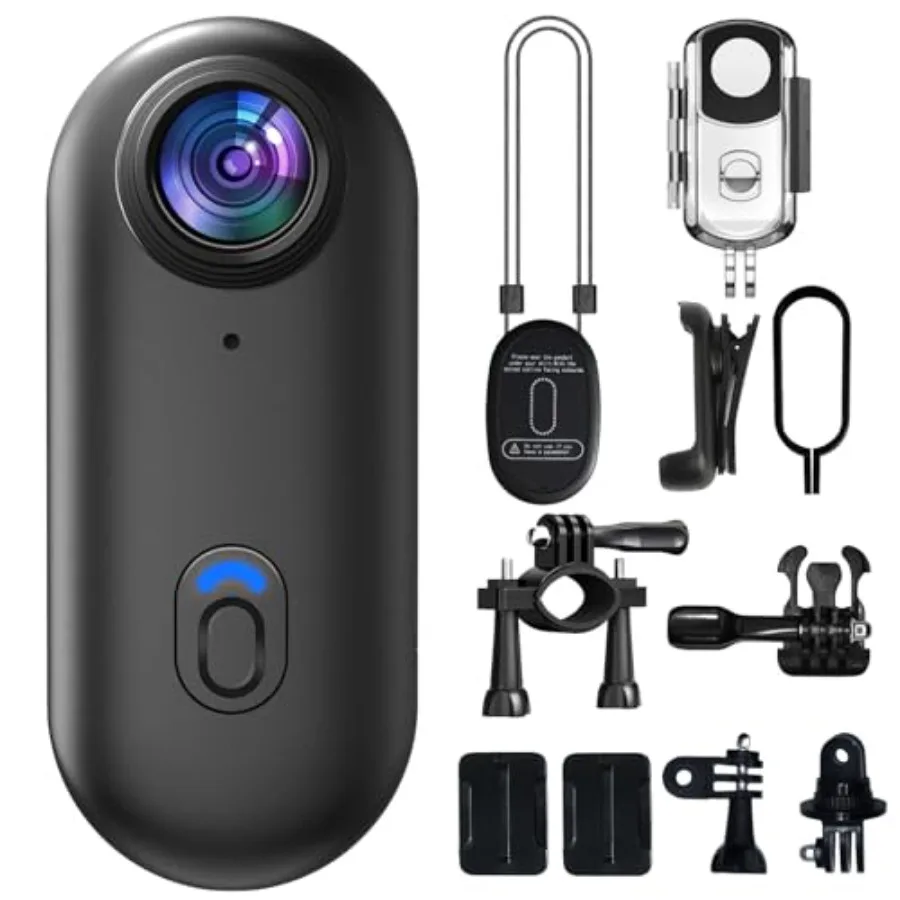 4K Mini Body Camera for work travel pet walks, ABS plastic, black, thumb-sized hands-free wearable POV recording with 64GB stor
4K Mini Body Camera for work travel pet walks, ABS plastic, black, thumb-sized hands-free wearable POV recording with 64GB stor