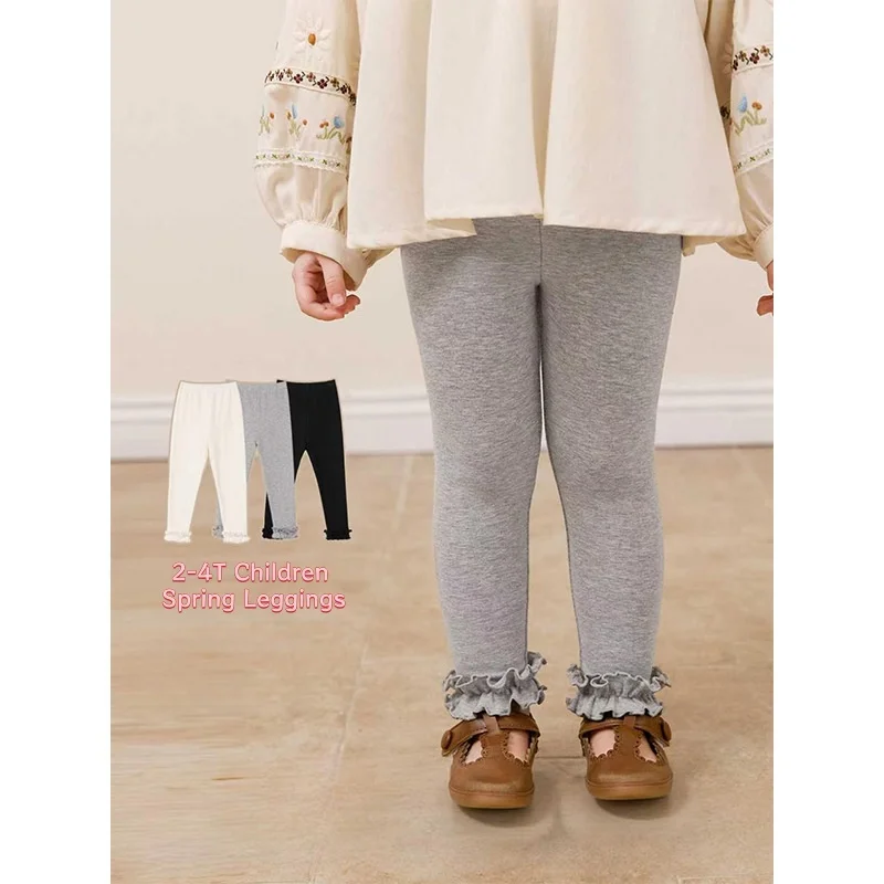 New Spring Girls Leggings Cotton High Elastic Pants 2-4T Kids Solid Color Ruffle Hem Trousers Children Tight Daily Wear
New Spring Girls Leggings Cotton High Elastic Pants 2-4T Kids Solid Color Ruffle Hem Trousers Children Tight Daily Wear