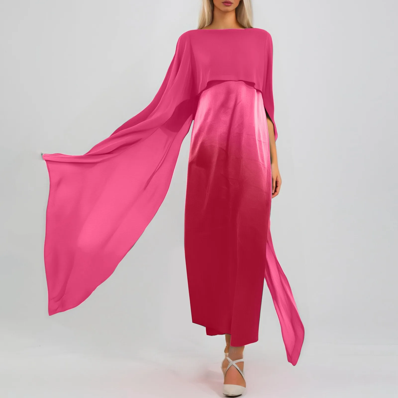 2025 Womens Evening Dress Muslim Long Robe Satin Dresses With Chiffon Cape Elegant Party Dress For Grand Events Special Occasion
2025 Womens Evening Dress Muslim Long Robe Satin Dresses With Chiffon Cape Elegant Party Dress For Grand Events Special Occasion