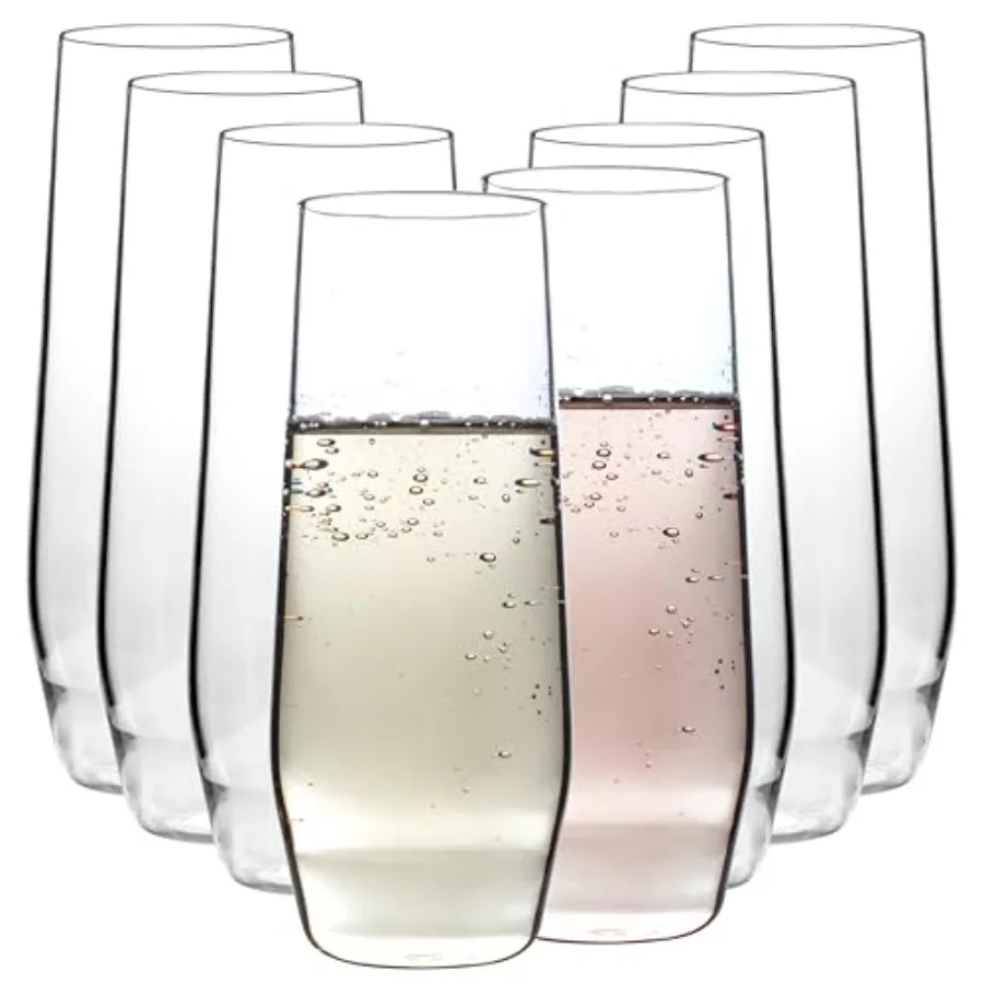 Unbreakable Tritan Champagne Flutes 12 oz Set of 8 - Shatterproof Crystal-Clear BPA-Free Plastic Glasses - Indoor and Outdoor C
Unbreakable Tritan Champagne Flutes 12 oz Set of 8 - Shatterproof Crystal-Clear BPA-Free Plastic Glasses - Indoor and Outdoor C