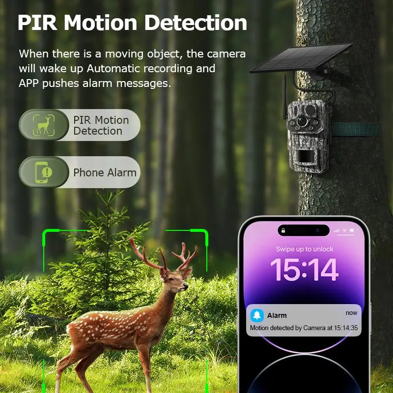 Outdoor IP66 Waterproof 3MP HD Night Vision 4G Camouflage 940nm PIR Hunting Camera AI Motion GPS Tracking Solar Trail Camera
Outdoor IP66 Waterproof 3MP HD Night Vision 4G Camouflage 940nm PIR Hunting Camera AI Motion GPS Tracking Solar Trail Camera