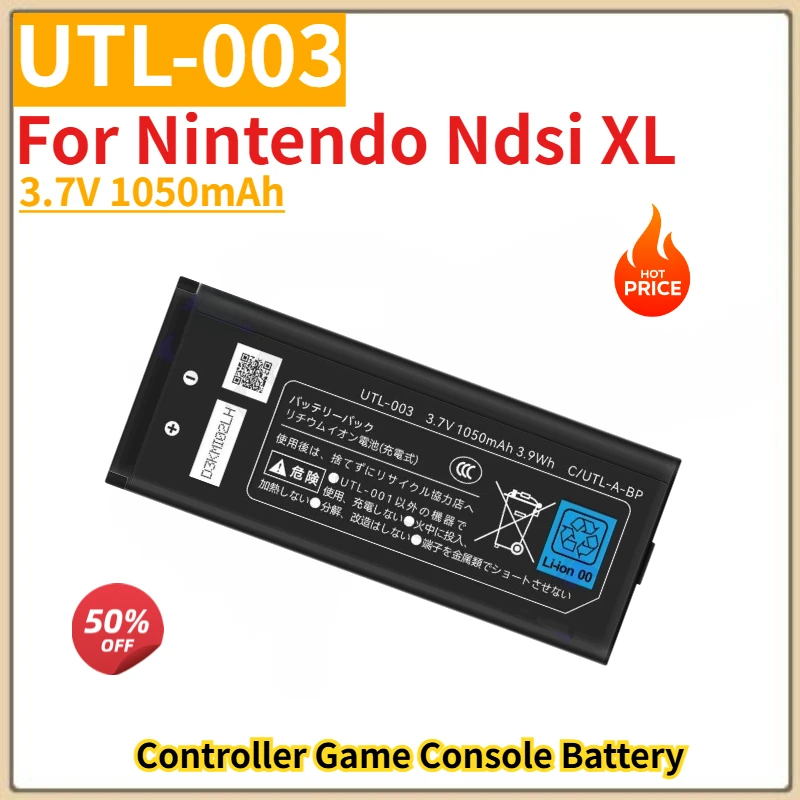 High Quality UTL-003 Battery 3.7V 1050mAh for Nintendo Ndsi XL Controller Game Console Brand New Replacement Battery
High Quality UTL-003 Battery 3.7V 1050mAh for Nintendo Ndsi XL Controller Game Console Brand New Replacement Battery