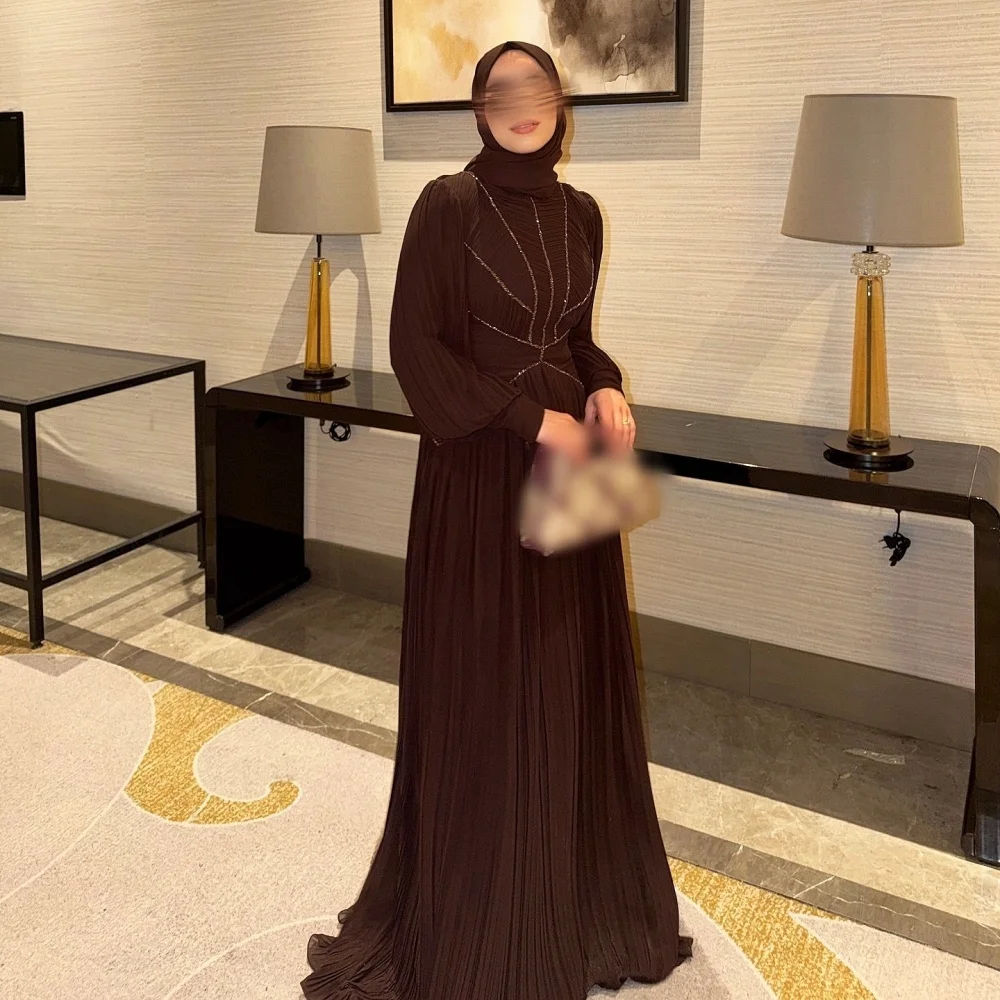 Customized Elegant Long Sleeves Evening Dress A-line Pleat Long Dresses Glitter Formal Party Dress for Wedding Guest
Customized Elegant Long Sleeves Evening Dress A-line Pleat Long Dresses Glitter Formal Party Dress for Wedding Guest