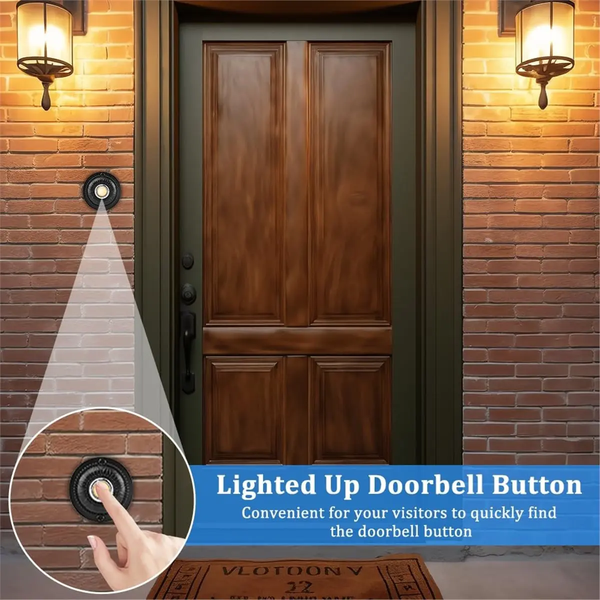 Budget-Friendly-Round Doorbell Push Button, Metal Black Wired Lighted Up LED Doorbell Button Replacement Solid Iron Door Bell Wa
Budget-Friendly-Round Doorbell Push Button, Metal Black Wired Lighted Up LED Doorbell Button Replacement Solid Iron Door Bell Wa