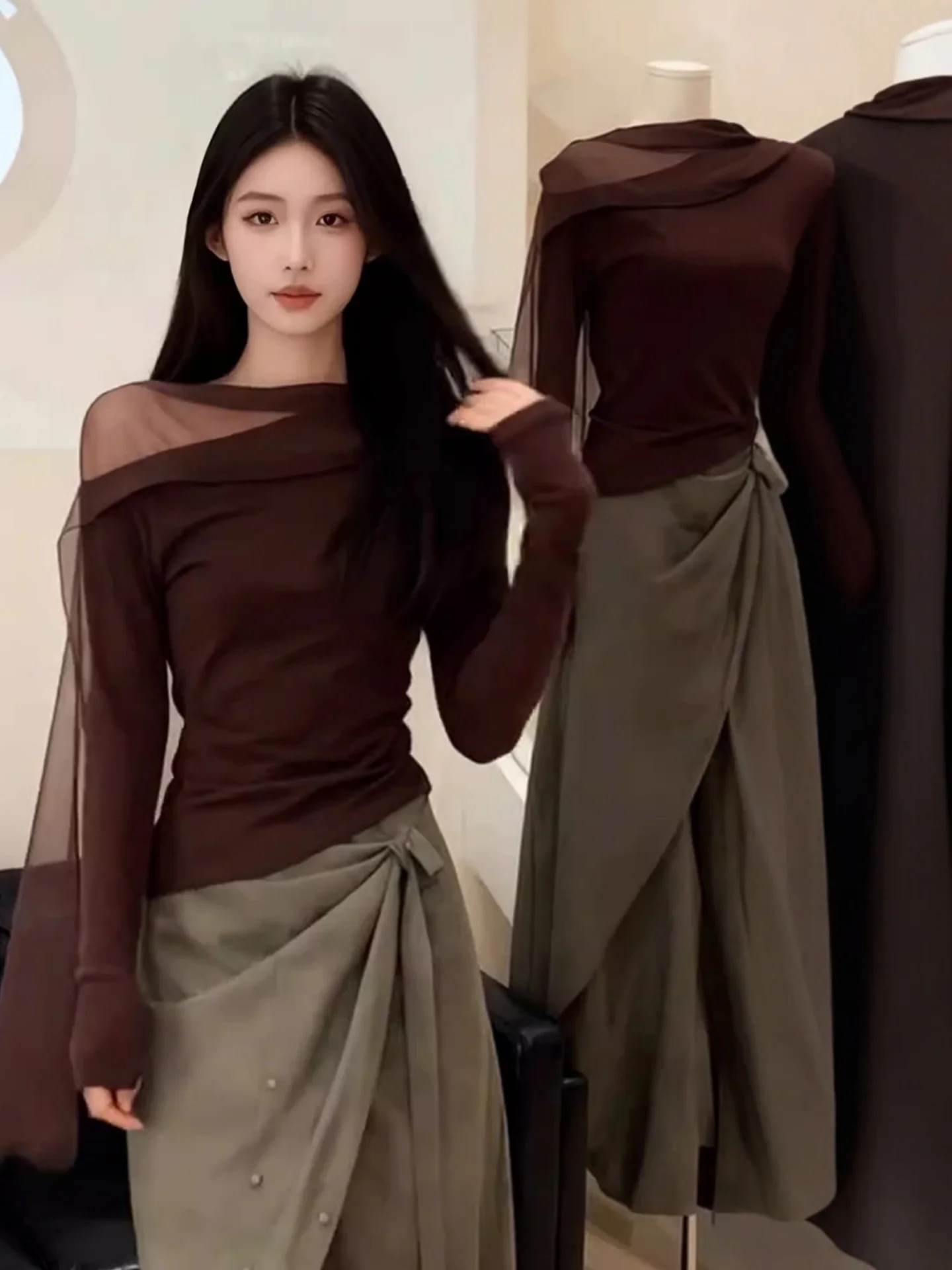 Korean Design Long Sleeve Women's Set Fashionable Top And Wide Leg Pants Two Piece Suite Spring New Unique Style Casual Wear
Korean Design Long Sleeve Women's Set Fashionable Top And Wide Leg Pants Two Piece Suite Spring New Unique Style Casual Wear