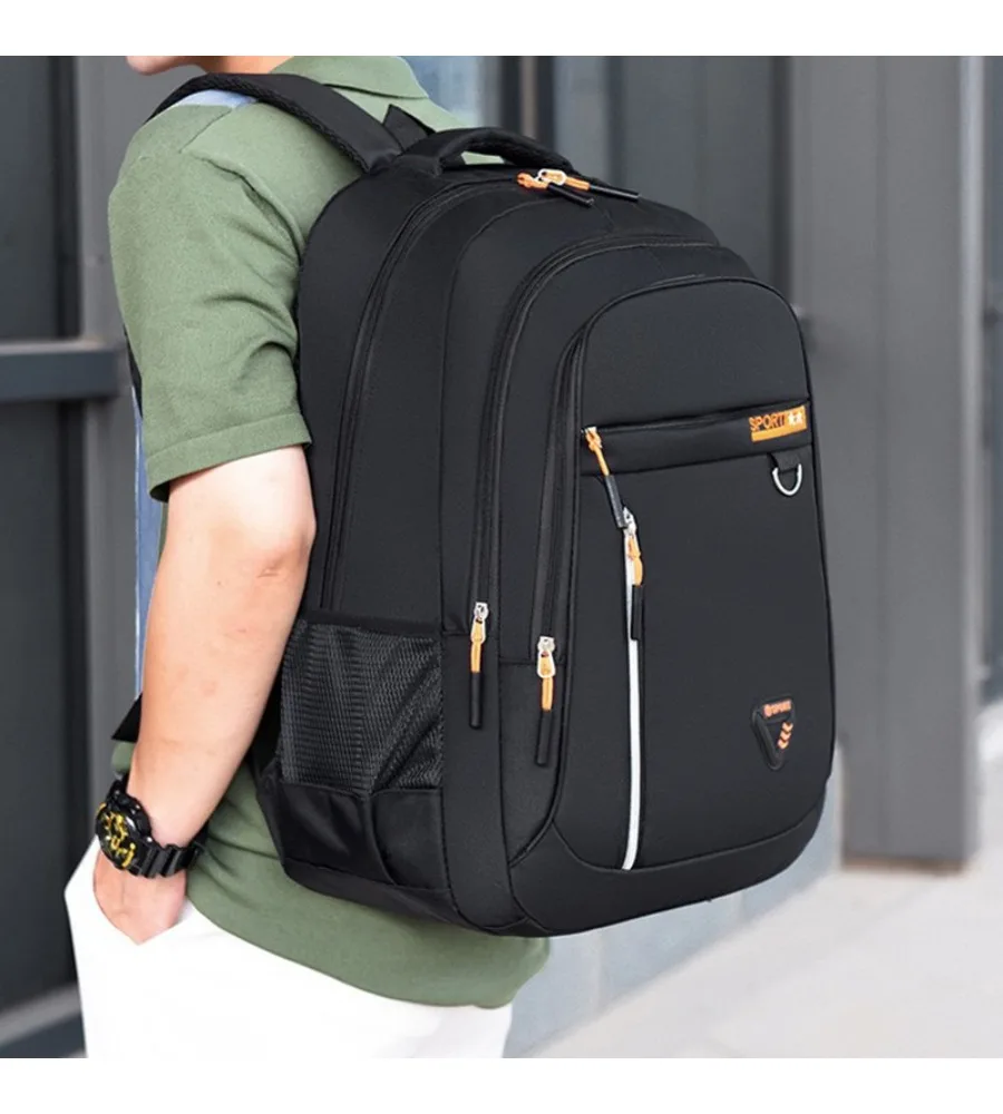 Black Sporty Laptop Backpack 15.6 Inch Notebook Bag Oxford Cloth Water Resistant Casual Rucksack
Black Sporty Laptop Backpack 15.6 Inch Notebook Bag Oxford Cloth Water Resistant Casual Rucksack