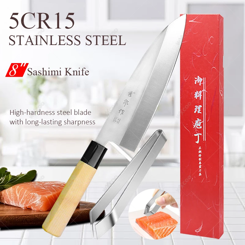 5Cr15Mov Sushi Sashimi Salmon Knife Kitchen Japanese Chef Knives Fish Knife Fruit Meat Cleaver Slicing Knife Cooking Tools
5Cr15Mov Sushi Sashimi Salmon Knife Kitchen Japanese Chef Knives Fish Knife Fruit Meat Cleaver Slicing Knife Cooking Tools