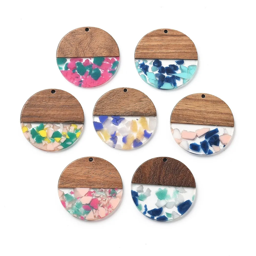 20pcs Resin and Walnut Pendants Flat Round Mixed Color for Making DIY Jewelry Necklace Earring Bracelet Craft Accessories
20pcs Resin and Walnut Pendants Flat Round Mixed Color for Making DIY Jewelry Necklace Earring Bracelet Craft Accessories