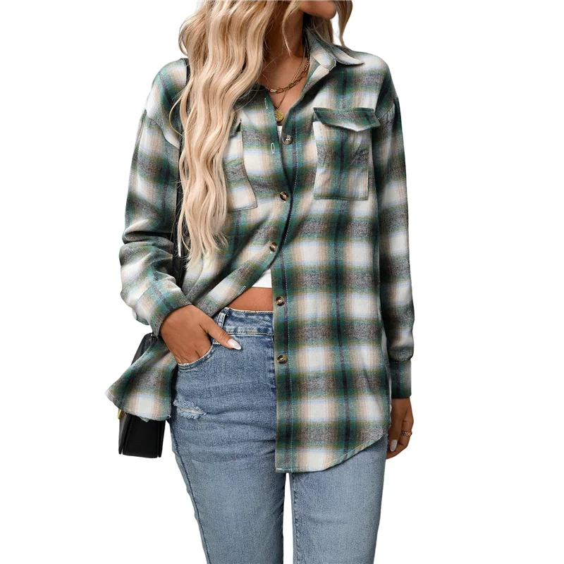 【SEE】Women's Button Down Shirt Plaid Shirt Long Sleeve Lapel Business Casual Tops Work Shirt
【SEE】Women's Button Down Shirt Plaid Shirt Long Sleeve Lapel Business Casual Tops Work Shirt