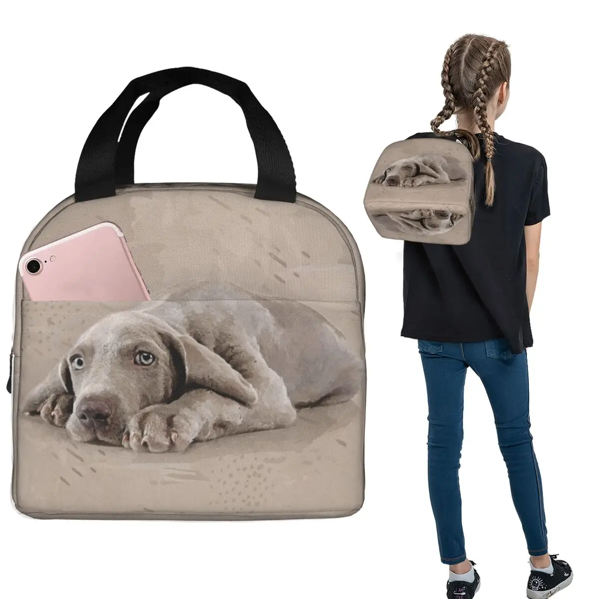 Изолированная сумка для обеда Weimaraner Puppy для женщин и детей, портативные коробки для еды, термосумка для обеда
Изолированная сумка для обеда Weimaraner Puppy для женщин и детей, портативные коробки для еды, термосумка для обеда