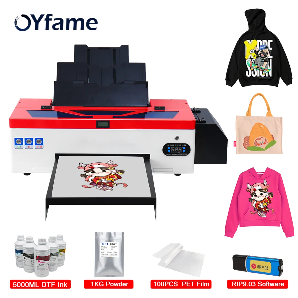 Принтер OYfame L1800 DTF, принтер A3 для прямой печати футболок, переводная пленка DTF для футболок, джинсов, толстовок, тканей, одежды, машина A3
Принтер OYfame L1800 DTF, принтер A3 для прямой печати футболок, переводная пленка DTF для футболок, джинсов, толстовок, тканей, одежды, машина A3