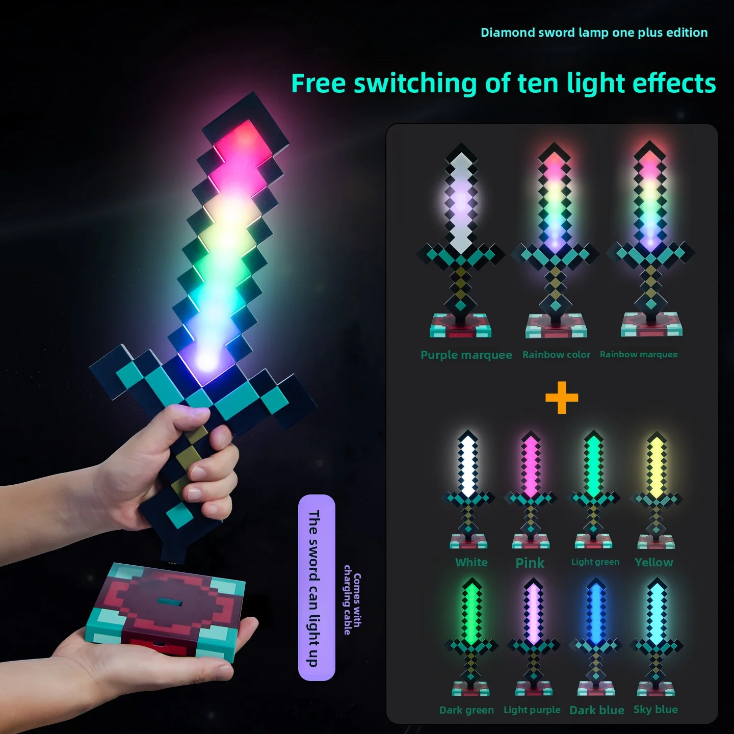 New Game Pixel Art Torch & Diamond Sword LED Night Light Keychain or Desktop Pluggable Warm White Lamp Gift for Kids Boys Girls
New Game Pixel Art Torch & Diamond Sword LED Night Light Keychain or Desktop Pluggable Warm White Lamp Gift for Kids Boys Girls