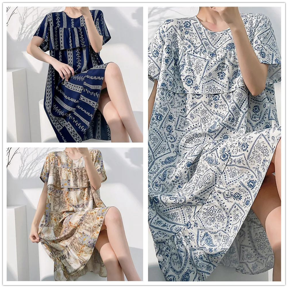 Women Sleepwear Soft Short Sleeve Nightgown Printed Homewear Clothes For Girls Pajamas Shirts Nightdress
Women Sleepwear Soft Short Sleeve Nightgown Printed Homewear Clothes For Girls Pajamas Shirts Nightdress