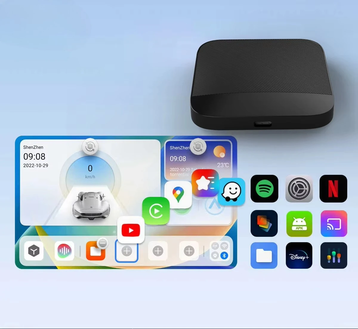 Хорошо продаются Ushilife 4G + 64 ГБ Magic Box Портативная система Carplay Android 12 Беспроводная Android Auto Carplay Ai Box с HD MI
Хорошо продаются Ushilife 4G + 64 ГБ Magic Box Портативная система Carplay Android 12 Беспроводная Android Auto Carplay Ai Box с HD MI