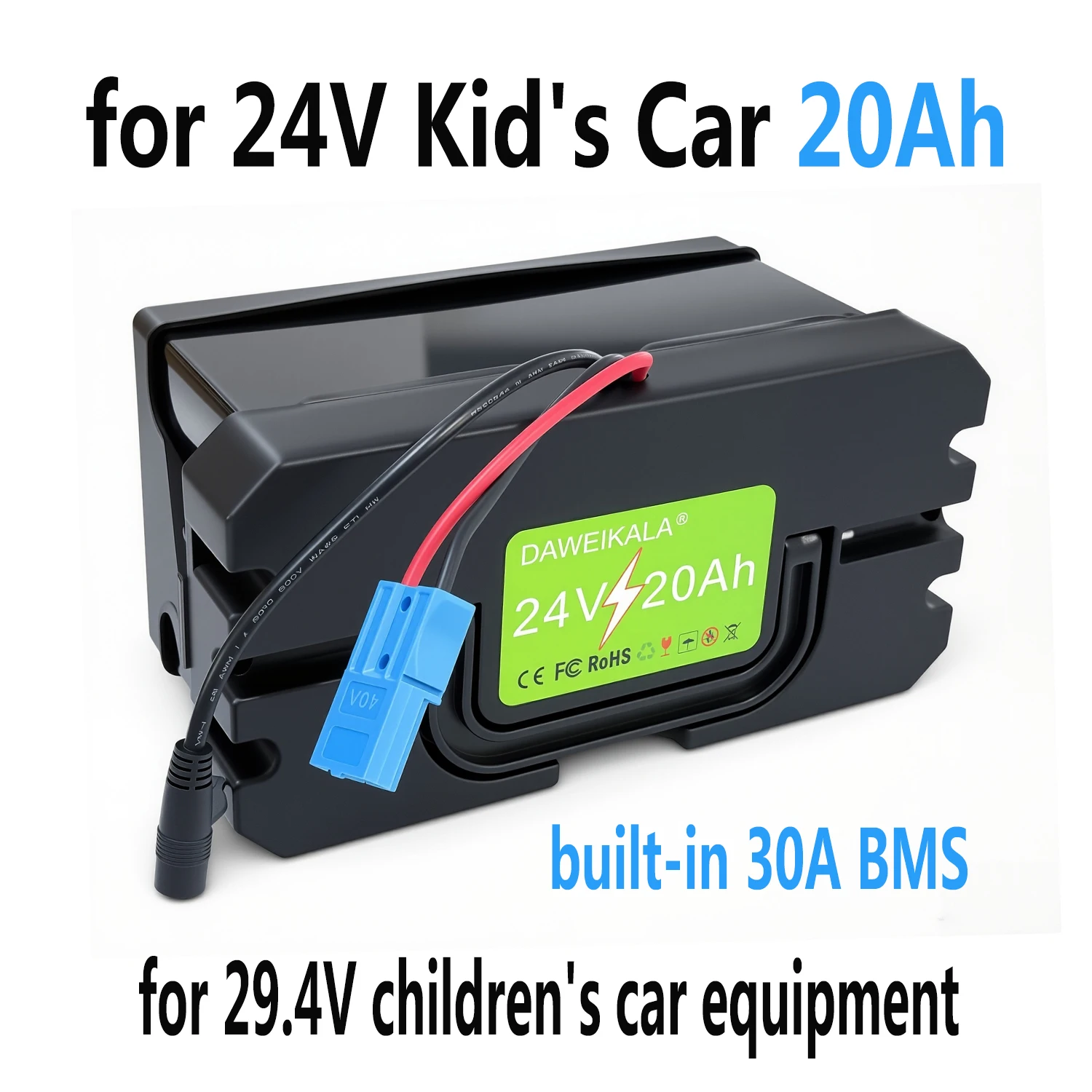 24V 18650 lithium battery for 29.4V children's car equipment 20AH Toy car 7S with built-in 30A BMS ,Short Circuit Protection
24V 18650 lithium battery for 29.4V children's car equipment 20AH Toy car 7S with built-in 30A BMS ,Short Circuit Protection