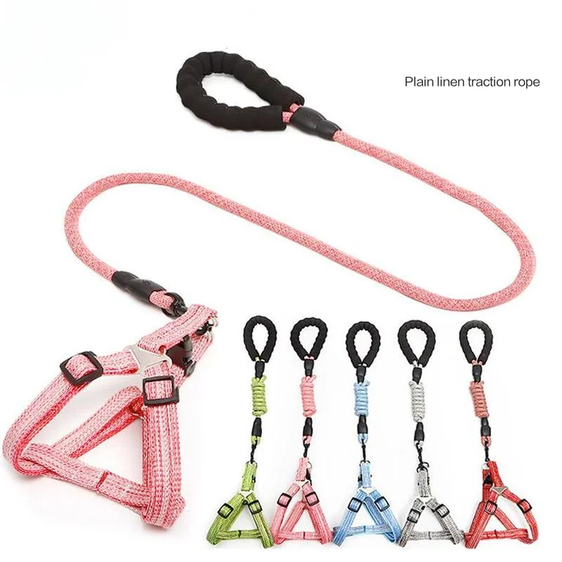 Wholesale Adjustable pet leash dog chest harness pet safety exit rope linen pet harness towing equipment in stocks 
Wholesale Adjustable pet leash dog chest harness pet safety exit rope linen pet harness towing equipment in stocks