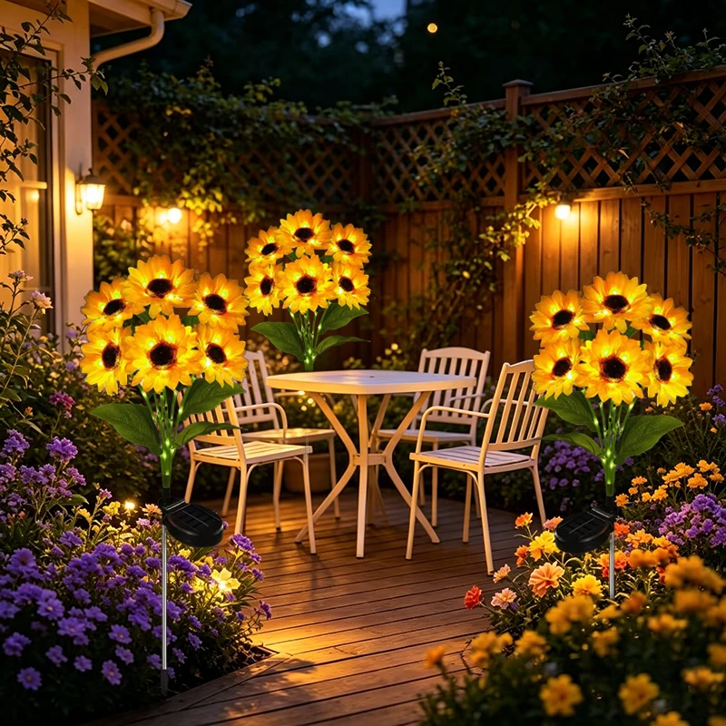 Outdoor Sunflower LED Solar Lamps Garden Flower Bed Decor Artificial Flowers Lawn Lights for Courtyard Street Pathway
Outdoor Sunflower LED Solar Lamps Garden Flower Bed Decor Artificial Flowers Lawn Lights for Courtyard Street Pathway