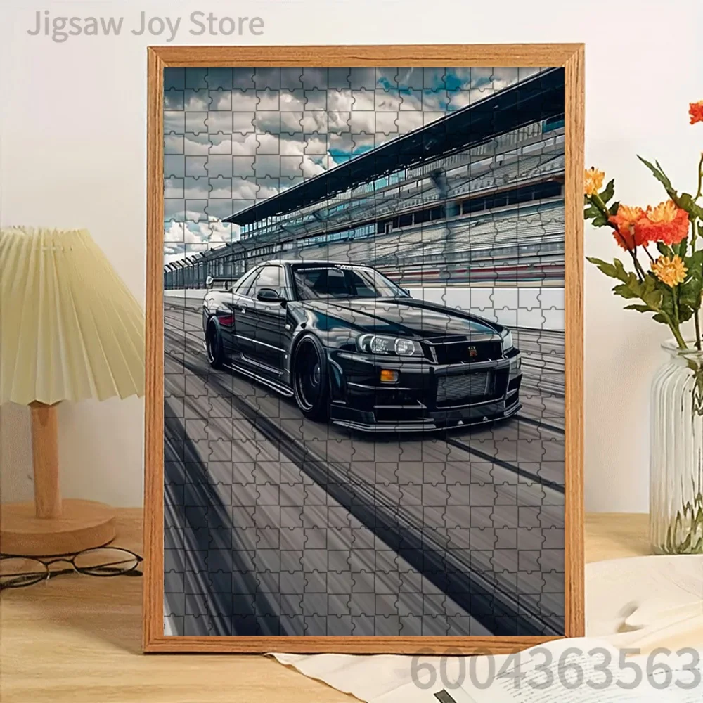Paper Jigsaw Puzzle Black Nissan Skyline GT-R R34 on Race Track with Grandstand Background Artwork Brain Teaser
Paper Jigsaw Puzzle Black Nissan Skyline GT-R R34 on Race Track with Grandstand Background Artwork Brain Teaser
