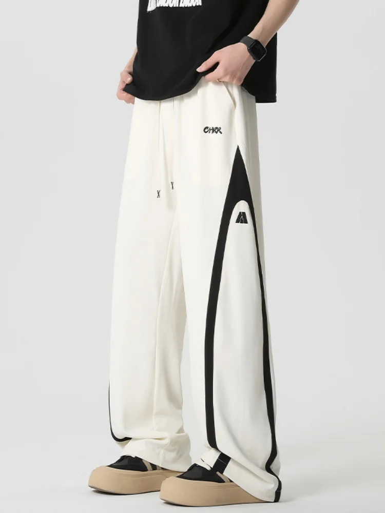 Ice Silk Wide Leg Pants Men's Summer Thin Loose Straight Sport Trousers American Retro Striped Air Conditioning Pants
Ice Silk Wide Leg Pants Men's Summer Thin Loose Straight Sport Trousers American Retro Striped Air Conditioning Pants