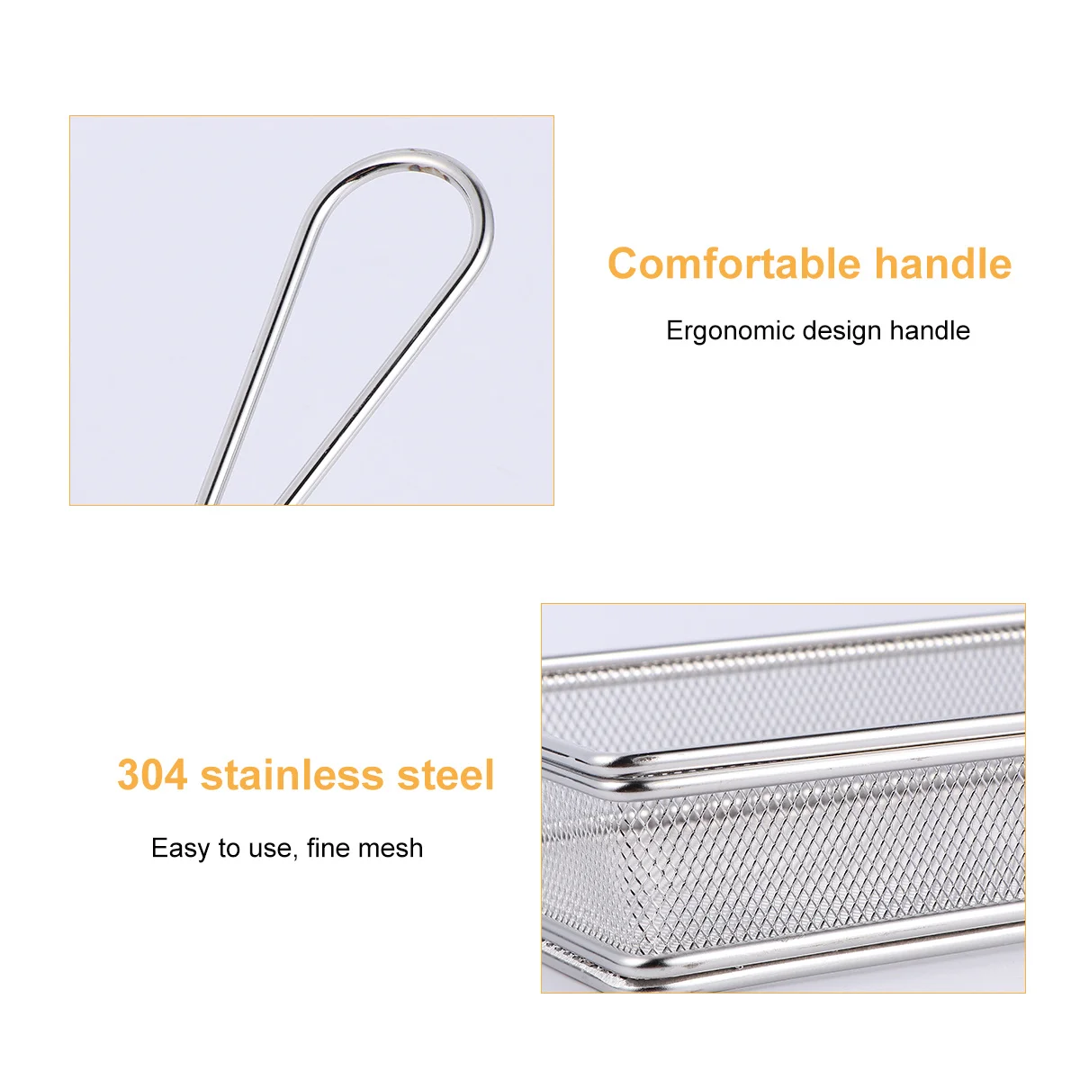 Stainless Steel Frying Basket Square Mesh D Pattern Food Colander Strainer for Potatoes Chips French Fries Deep Pot Handle
Stainless Steel Frying Basket Square Mesh D Pattern Food Colander Strainer for Potatoes Chips French Fries Deep Pot Handle