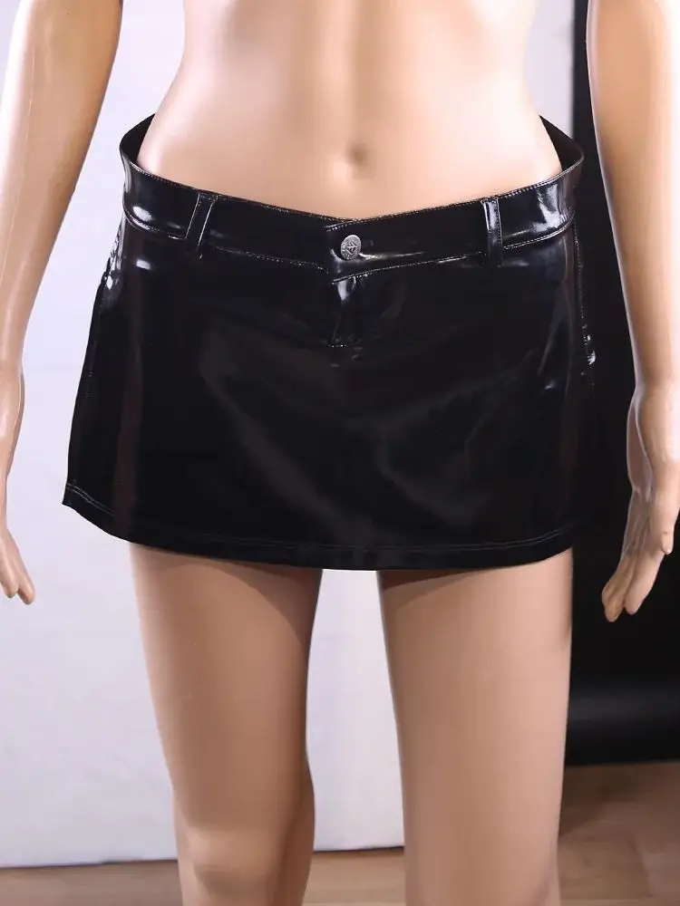 S-3XL Low Waist Shiny Faux PU Leather Dress High Split Wet Look PVC Dresses Hot Sexy Cosplay Costume Micro Mini Jupe Saias Gonna
S-3XL Low Waist Shiny Faux PU Leather Dress High Split Wet Look PVC Dresses Hot Sexy Cosplay Costume Micro Mini Jupe Saias Gonna