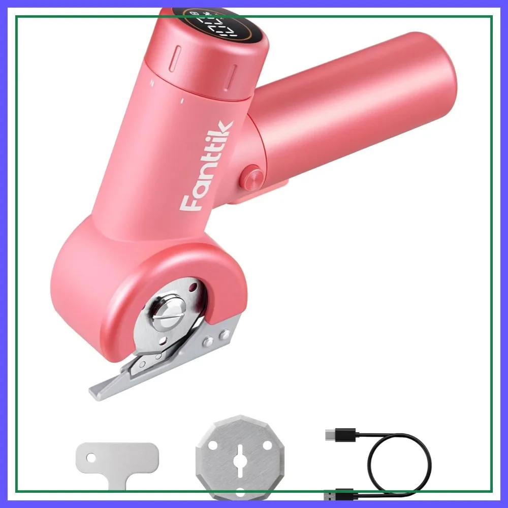 Cordless Electric Scissors with LED Display, Type-C Rechargeable, EasySwap Blade Change, for Cardboard, Carpet, Leather, Pink
Cordless Electric Scissors with LED Display, Type-C Rechargeable, EasySwap Blade Change, for Cardboard, Carpet, Leather, Pink