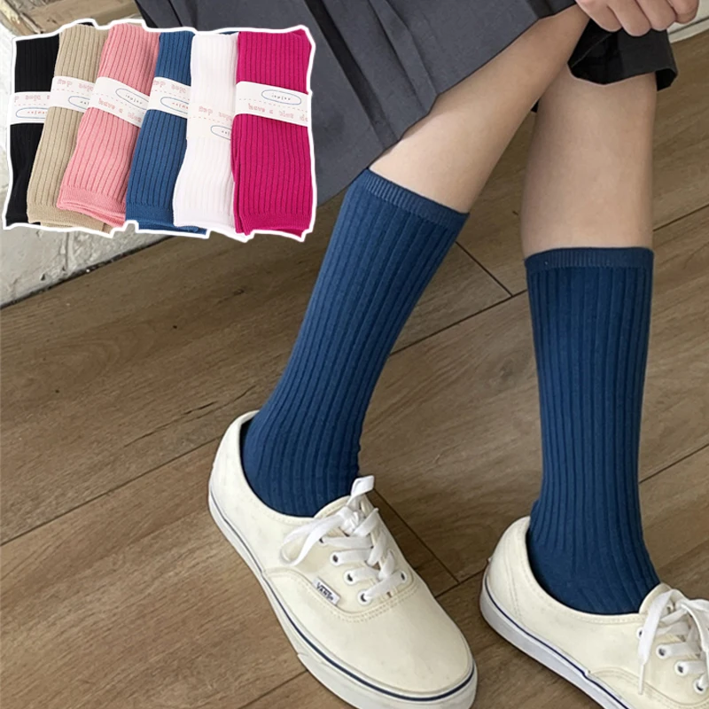 Women's Socks Long Cotton Knee High Mid-tube Sock Breathable Autumn Winter Solid Socks Girls Casual Simple Comfortable Stockings
Women's Socks Long Cotton Knee High Mid-tube Sock Breathable Autumn Winter Solid Socks Girls Casual Simple Comfortable Stockings