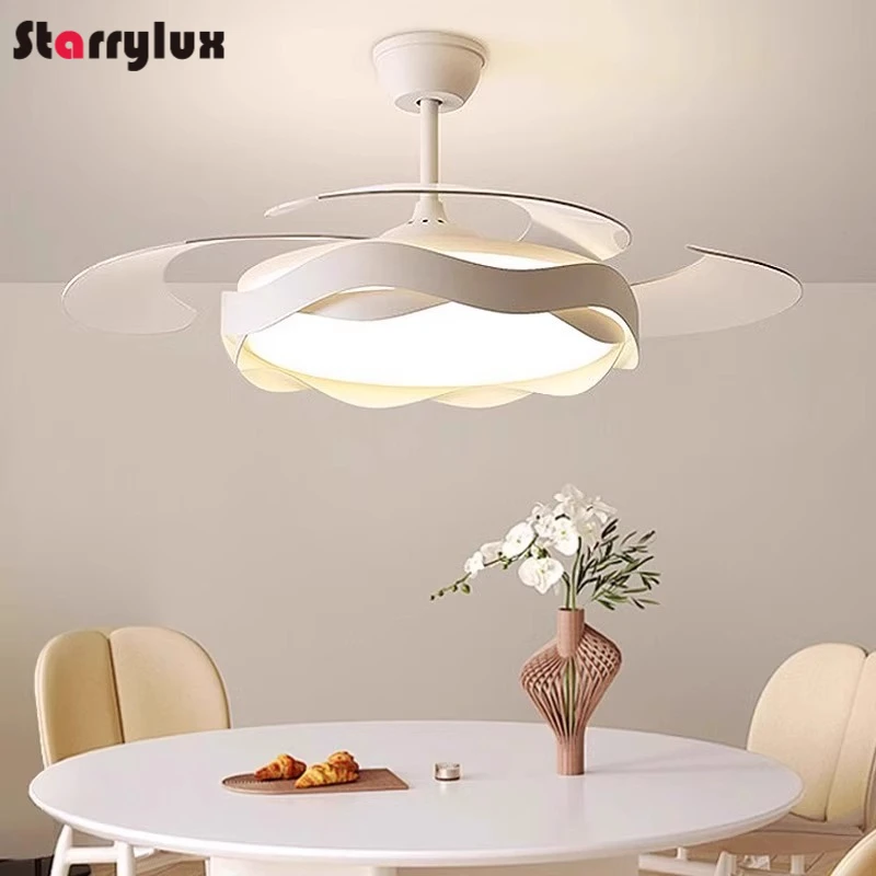 Remote Control Cream Style Hidden Blade Ceiling Fan with Light Dining Room Living Bedroom Fans
Remote Control Cream Style Hidden Blade Ceiling Fan with Light Dining Room Living Bedroom Fans