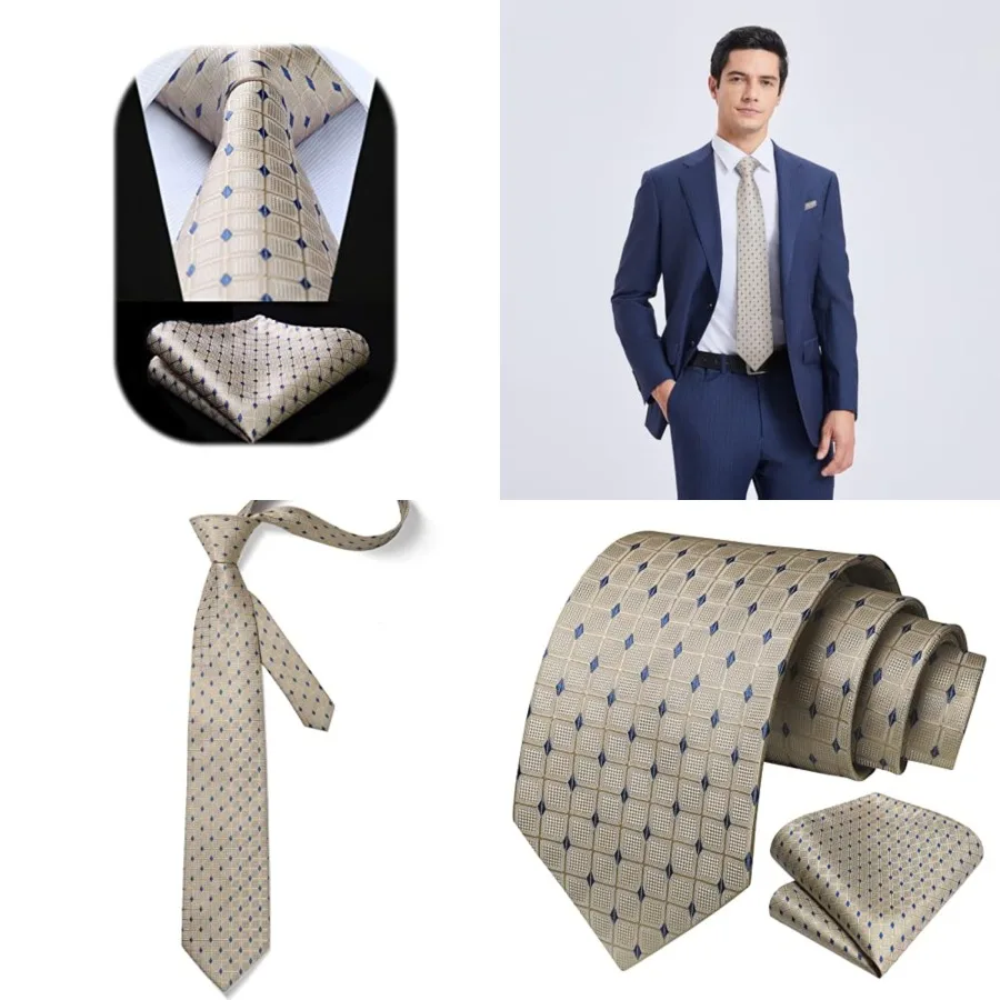 Ties for Men Plaid Checkered Tie with Pocket Square Woven Business Formal Necktie Handkerchief Set Wedding Party,C-beige
Ties for Men Plaid Checkered Tie with Pocket Square Woven Business Formal Necktie Handkerchief Set Wedding Party,C-beige