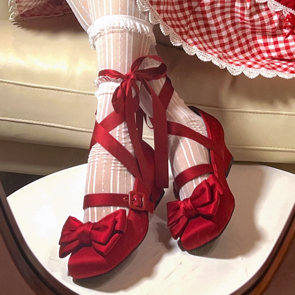 Lolita Shoes for Women Square Head Elegant Casual Kawaii Platform Mary Jane Shoes Bow Pink Princess High Heels Pumps
Lolita Shoes for Women Square Head Elegant Casual Kawaii Platform Mary Jane Shoes Bow Pink Princess High Heels Pumps
